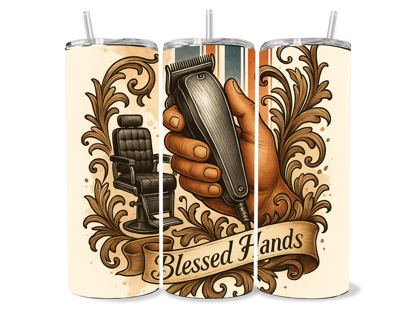 ✂️ Blessed Hands – 20oz Skinny Tumbler