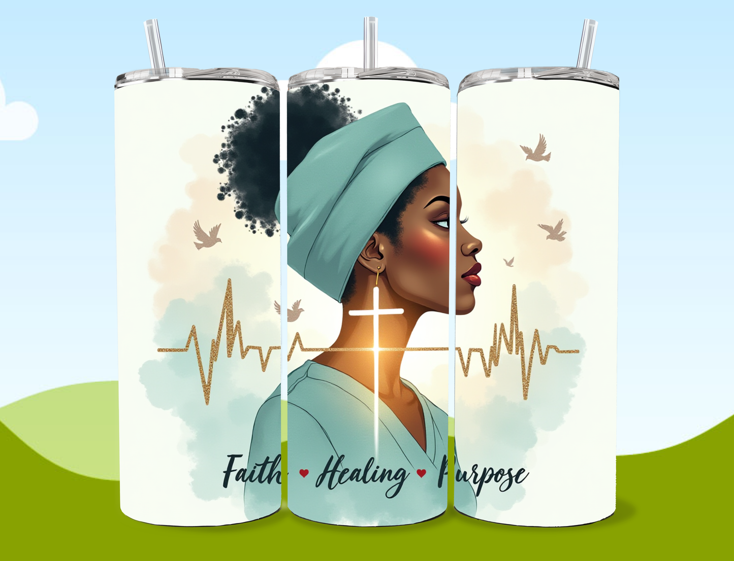 Faith • Healing • Purpose 20 ounce Skinny Tumbler