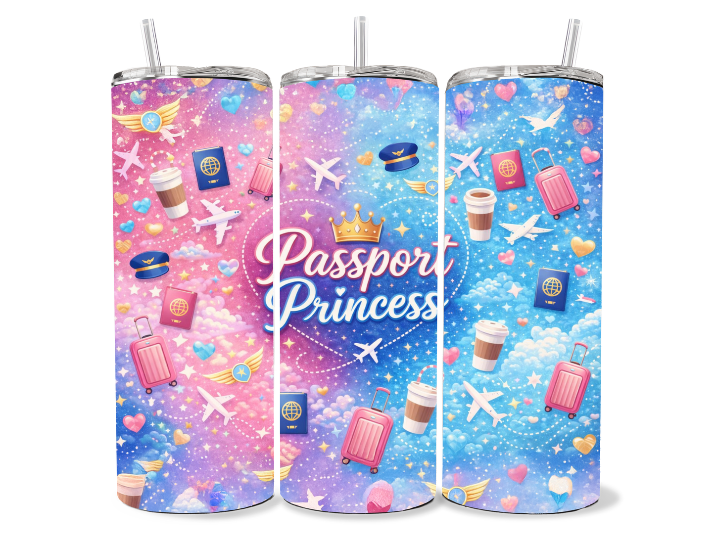 Passport Princess Travel Tumbler 🛫👑
