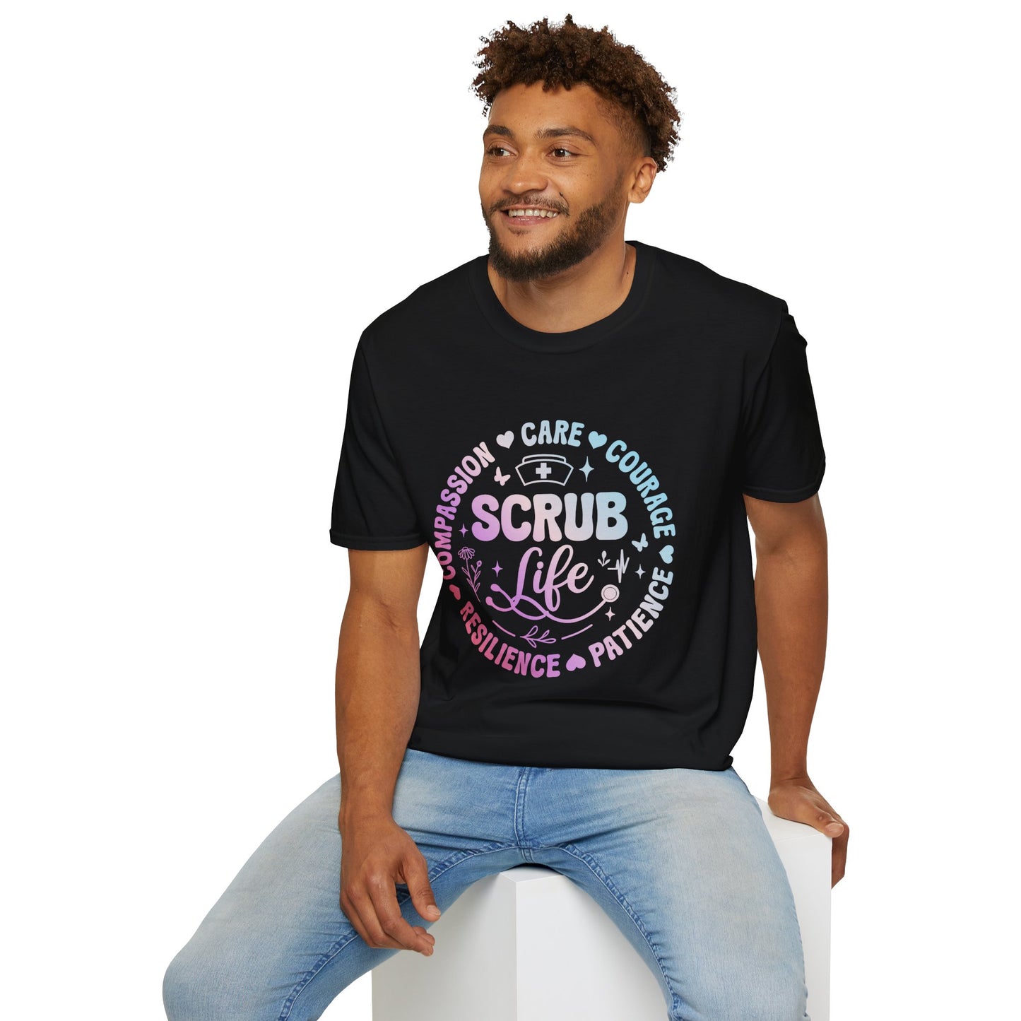 Compassionate Scrub Life T-Shirt | Unisex Softstyle Tee for Healthcare Workers, Nursing Gift, Medical Apparel, Positive Vibes, [...]