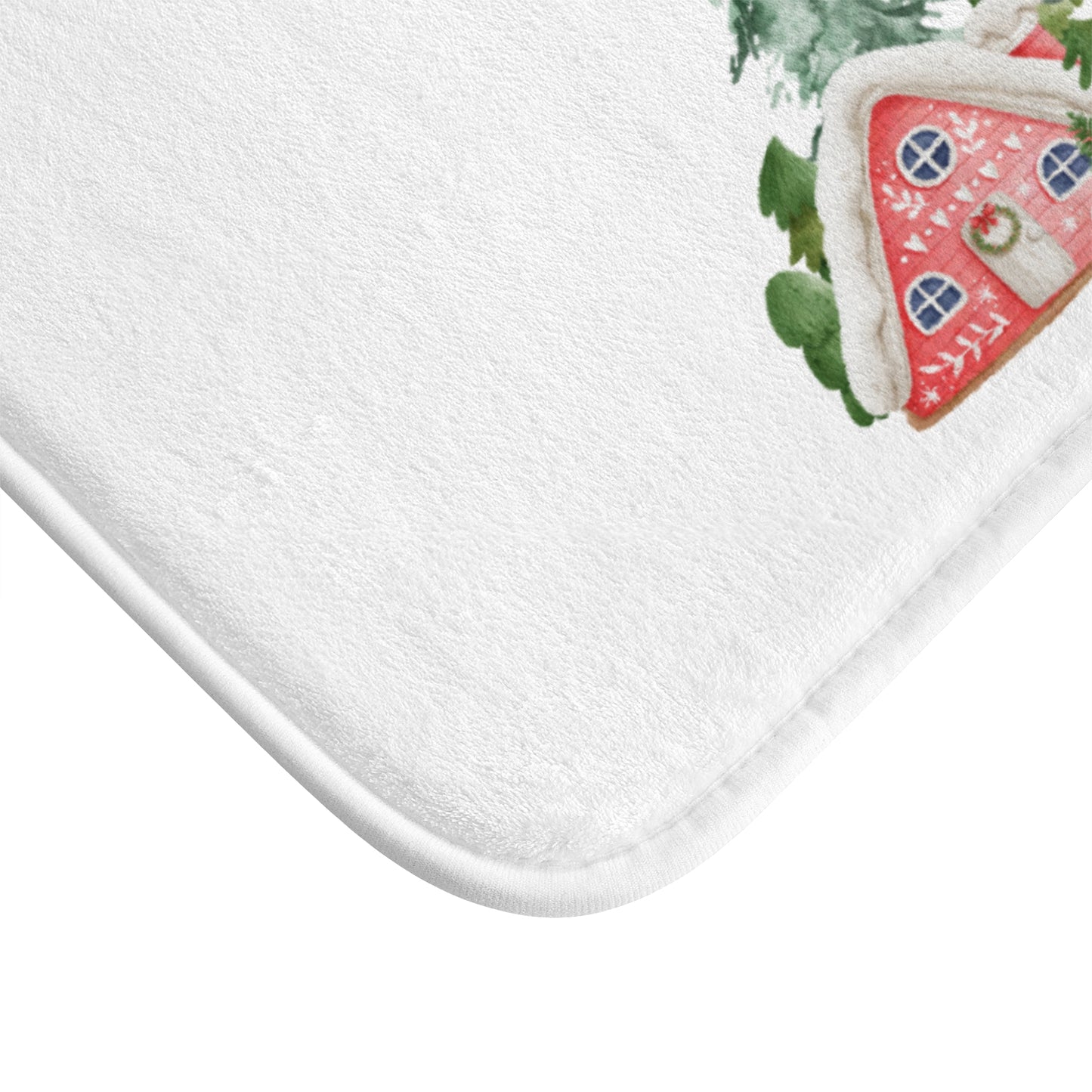 Cozy Night Holiday Bath Mat - Warm Hearts Design