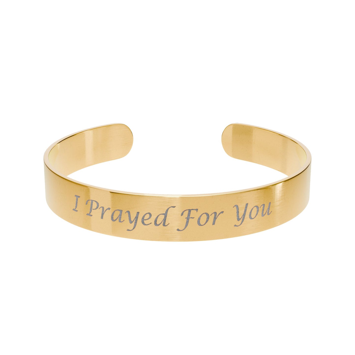 Engraved Rose Gold Cuff Bracelet — "I Prayed for You" Inspirational Jewelry