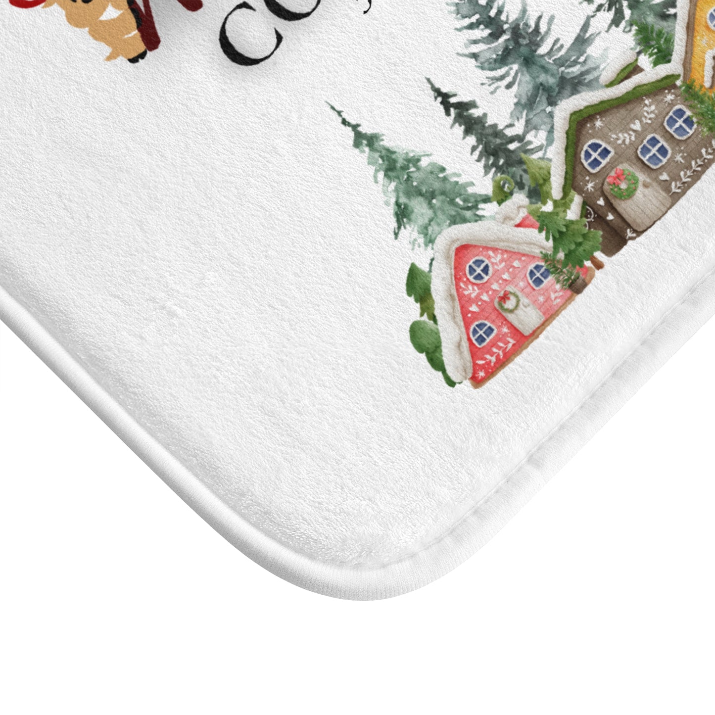 Cozy Night Holiday Bath Mat - Warm Hearts Design