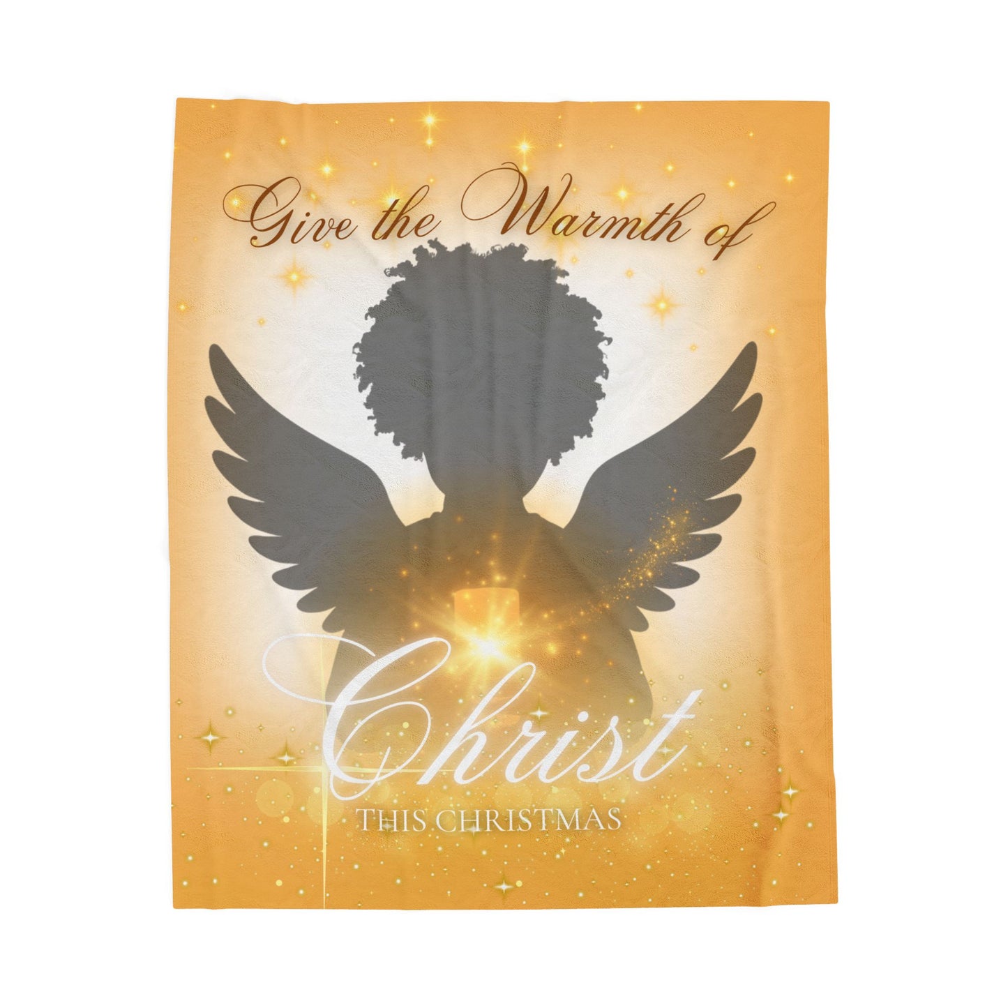 Warmth of Christ Velveteen Plush Blanket for Christmas