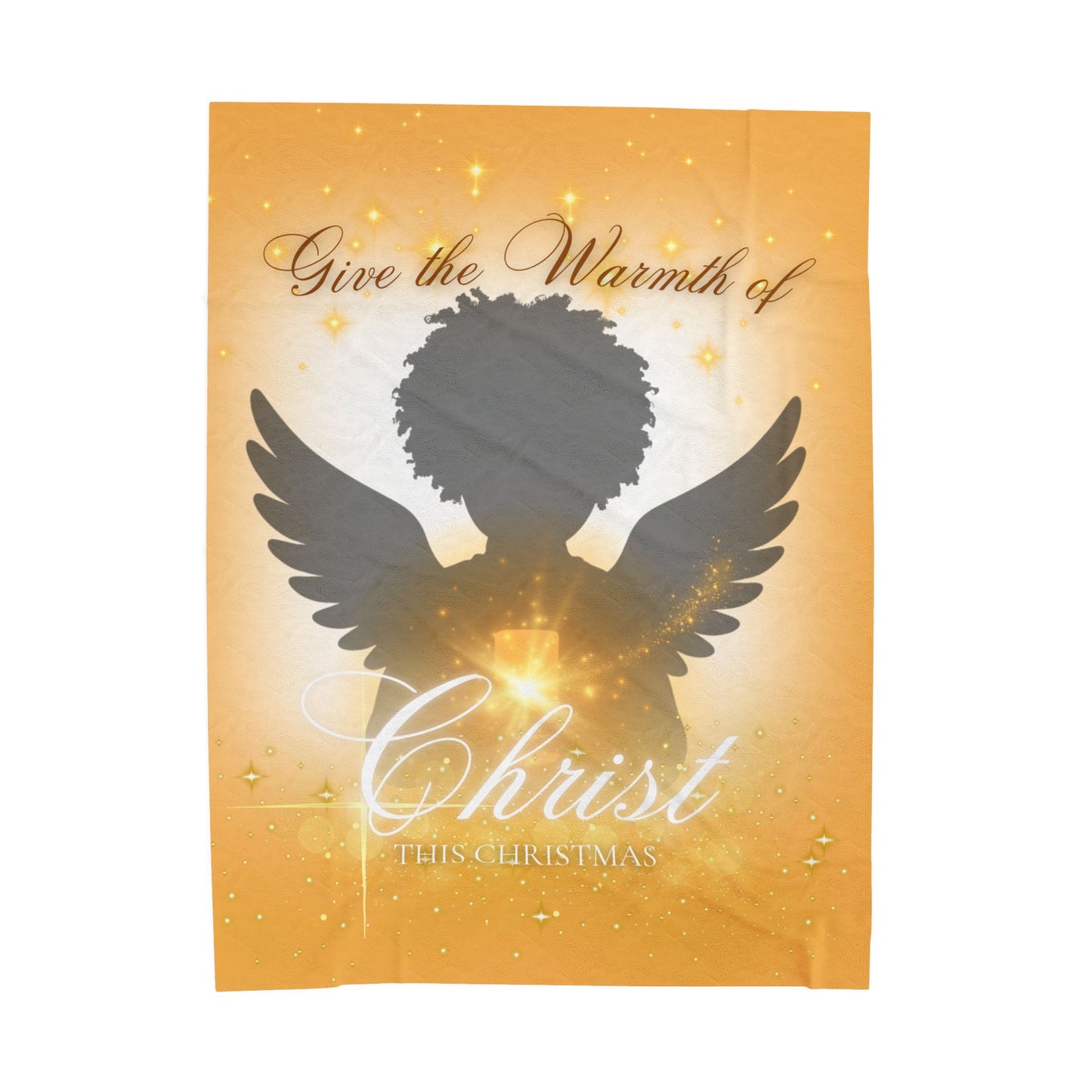 Warmth of Christ Velveteen Plush Blanket for Christmas