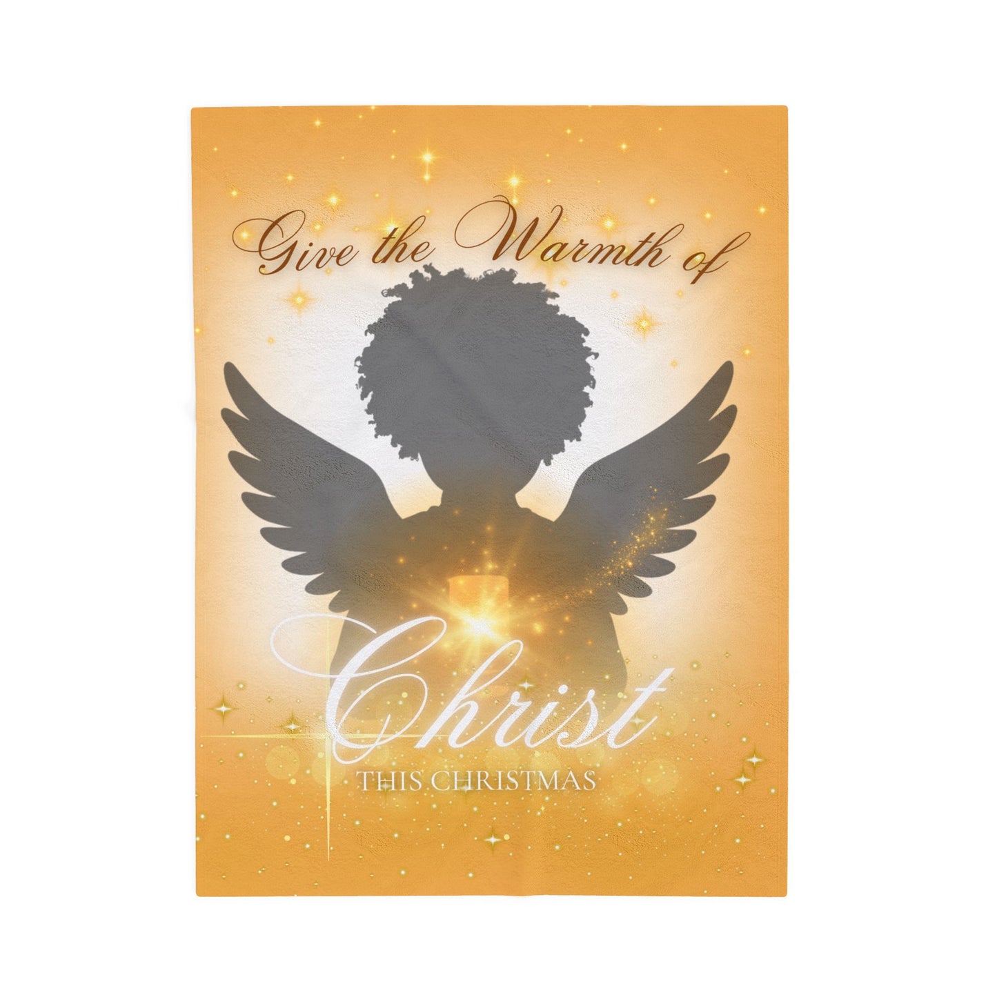 Warmth of Christ Velveteen Plush Blanket for Christmas