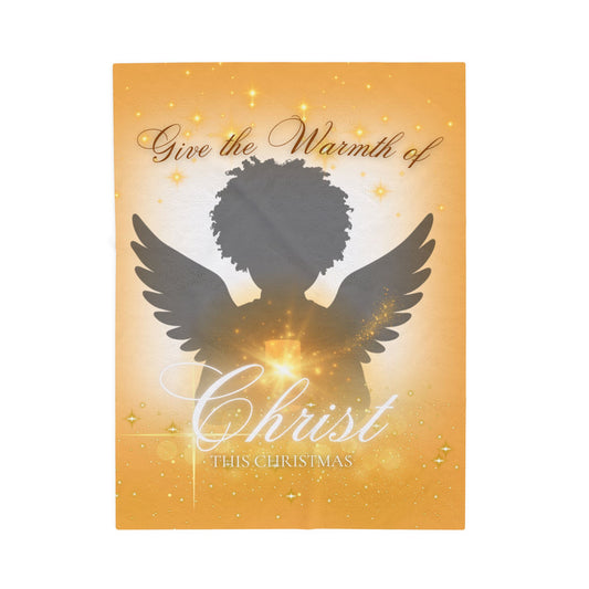 Warmth of Christ Velveteen Plush Blanket for Christmas