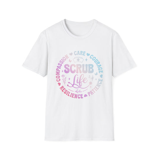 Compassionate Scrub Life T-Shirt | Unisex Softstyle Tee for Healthcare Workers, Nursing Gift, Medical Apparel, Positive Vibes, [...]