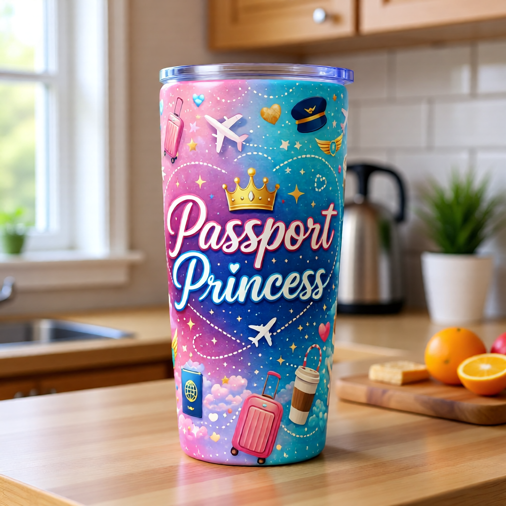Passport Princess Travel Tumbler 🛫👑