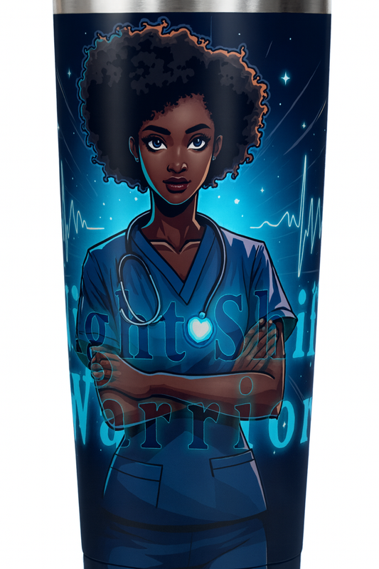 Night Shift Warrior 20oz Skinny Tumbler – For the Heroes Who Keep the World Going