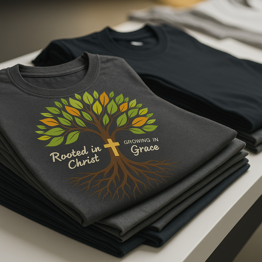 “Rooted in Christ, Growing in Grace” t-shirt