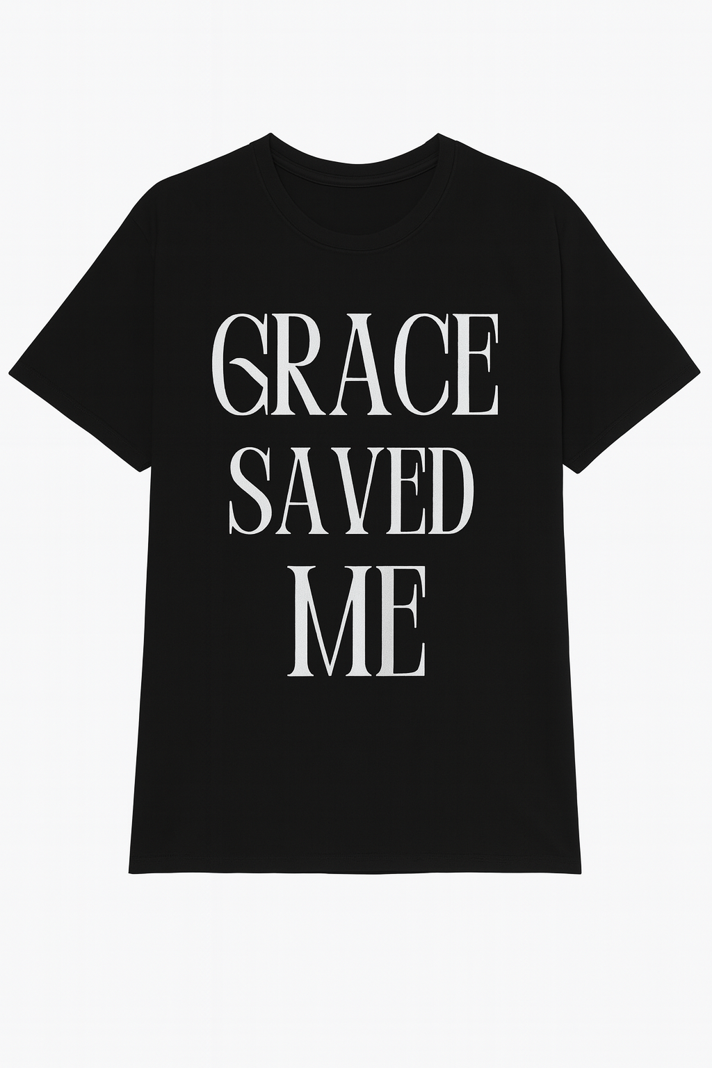 Grace Saved Me – Unisex Black Statement Tee