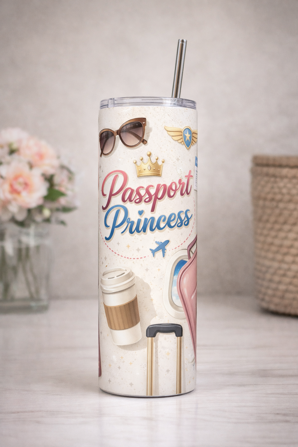 Passport Princess Travel Tumbler 🛫👑