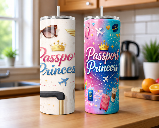 Passport Princess Travel Tumbler 🛫👑