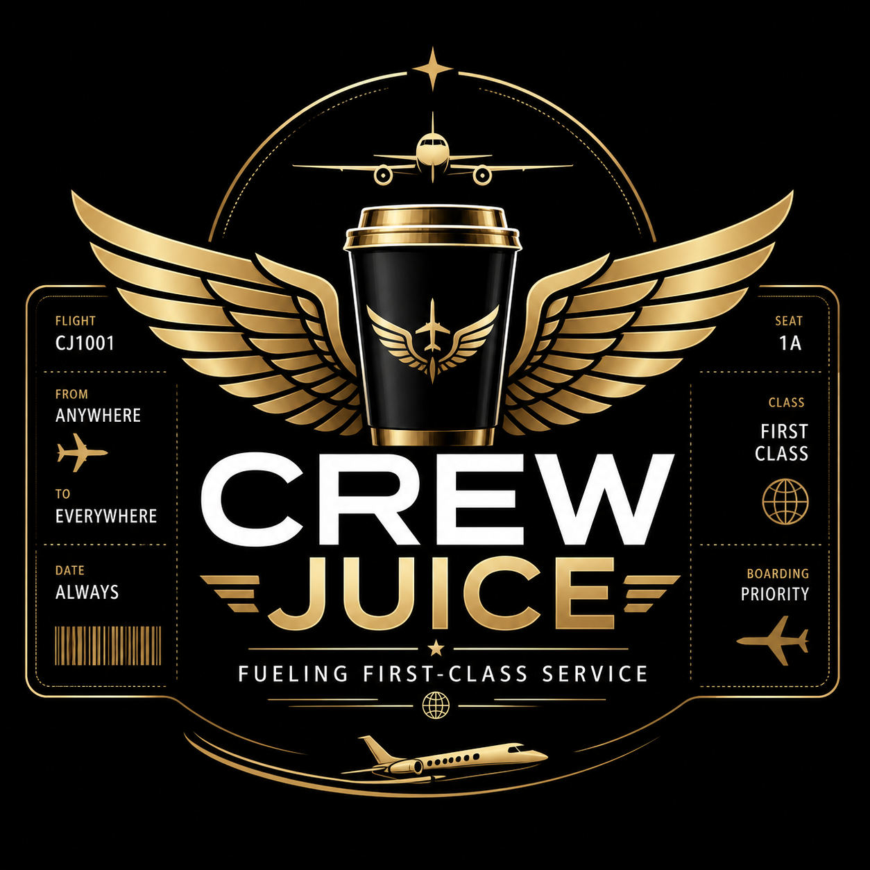 Crew Juice – 20 oz Skinny Tumbler Black