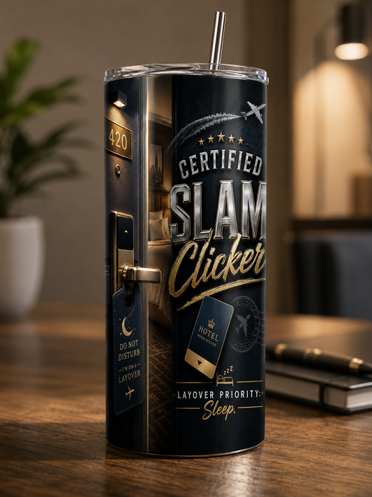 Certified Slam Clicker™ 20 oz Skinny Tumbler Black