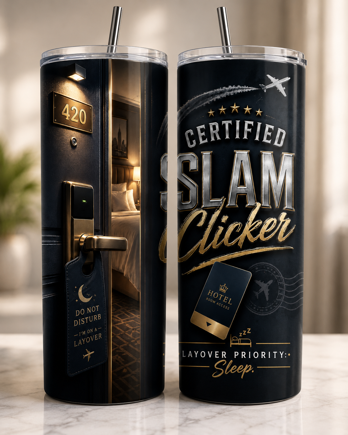 Certified Slam Clicker™ 20 oz Skinny Tumbler Black