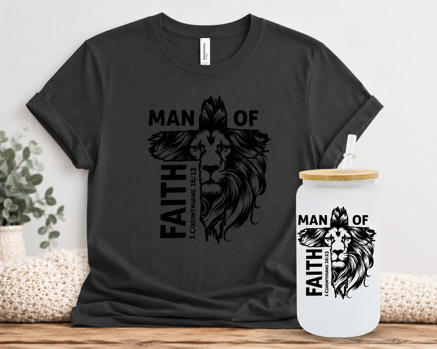 Man of Faith T-Shirt- Tumbler Bundle