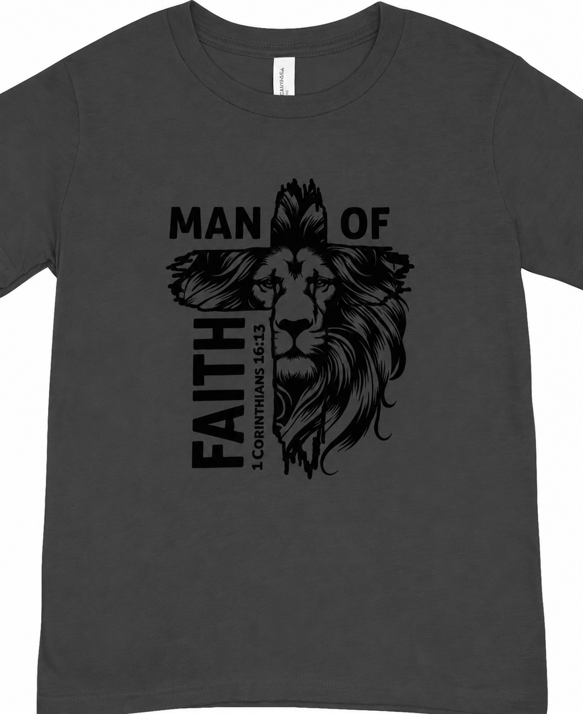 Man of Faith – Lion Cross Christian T-Shirt