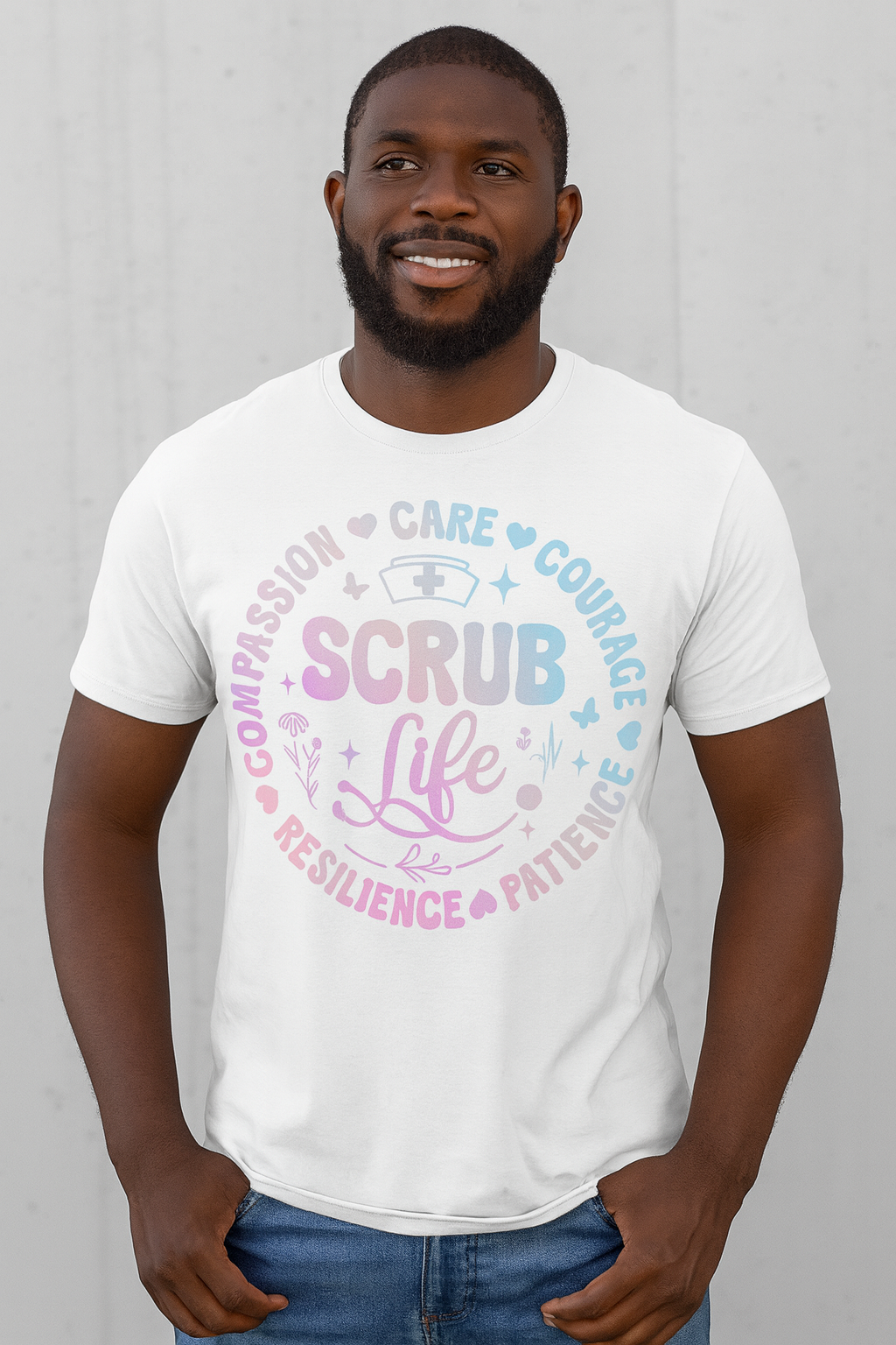 Compassionate Scrub Life T-Shirt | Unisex Softstyle Tee for Healthcare Workers, Nursing Gift, Medical Apparel, Positive Vibes
