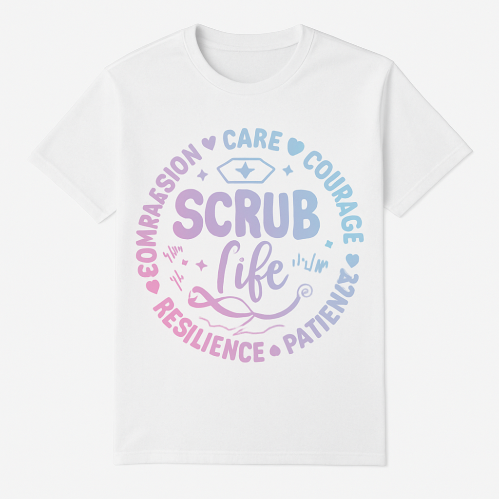 Compassionate Scrub Life T-Shirt | Unisex Softstyle Tee for Healthcare Workers, Nursing Gift, Medical Apparel, Positive Vibes