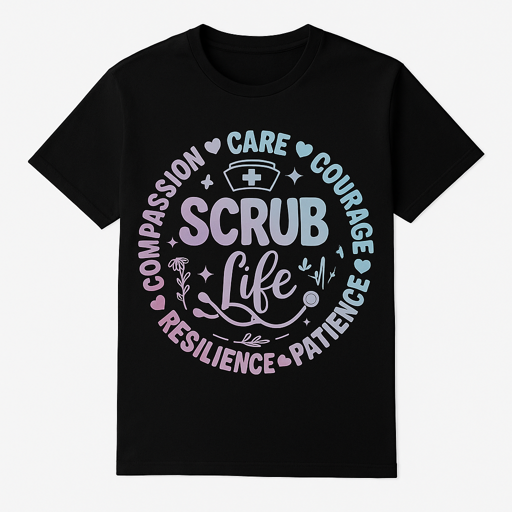 Compassionate Scrub Life T-Shirt | Unisex Softstyle Tee for Healthcare Workers, Nursing Gift, Medical Apparel, Positive Vibes