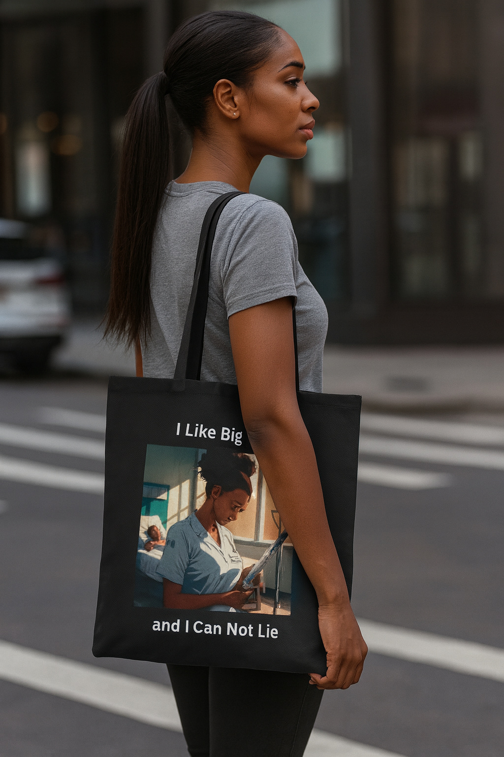 “I Like Big Veins and I Can Not Lie” Nurse Tote Bag