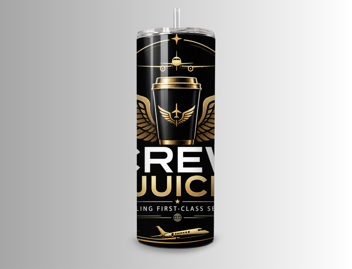 Crew Juice – 20 oz Skinny Tumbler Black