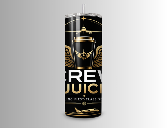 Crew Juice – 20 oz Skinny Tumbler Black