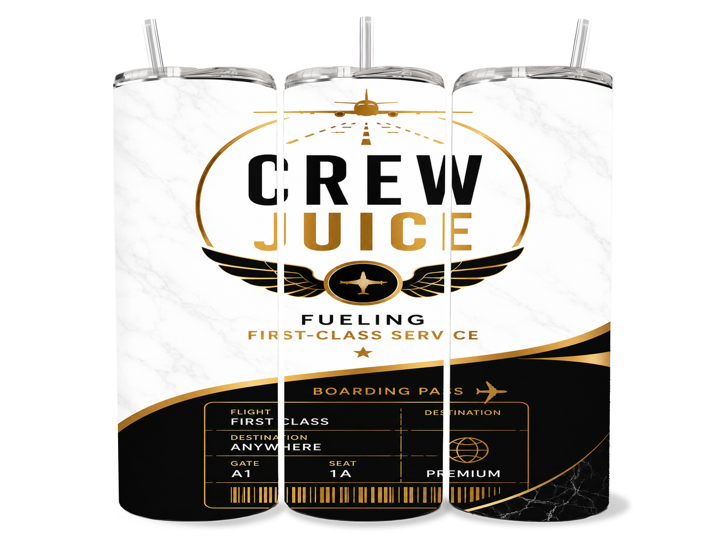 Crew Juice – 20 oz Skinny Tumbler White
