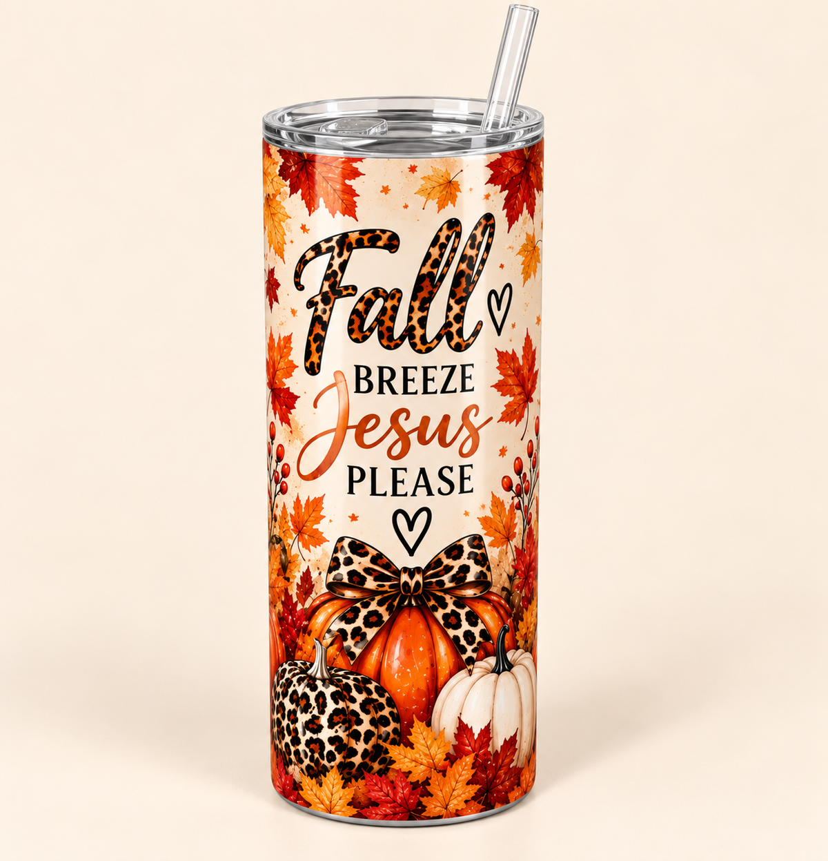 Fall Breeze, Jesus Please 20 oz Skinny Tumbler