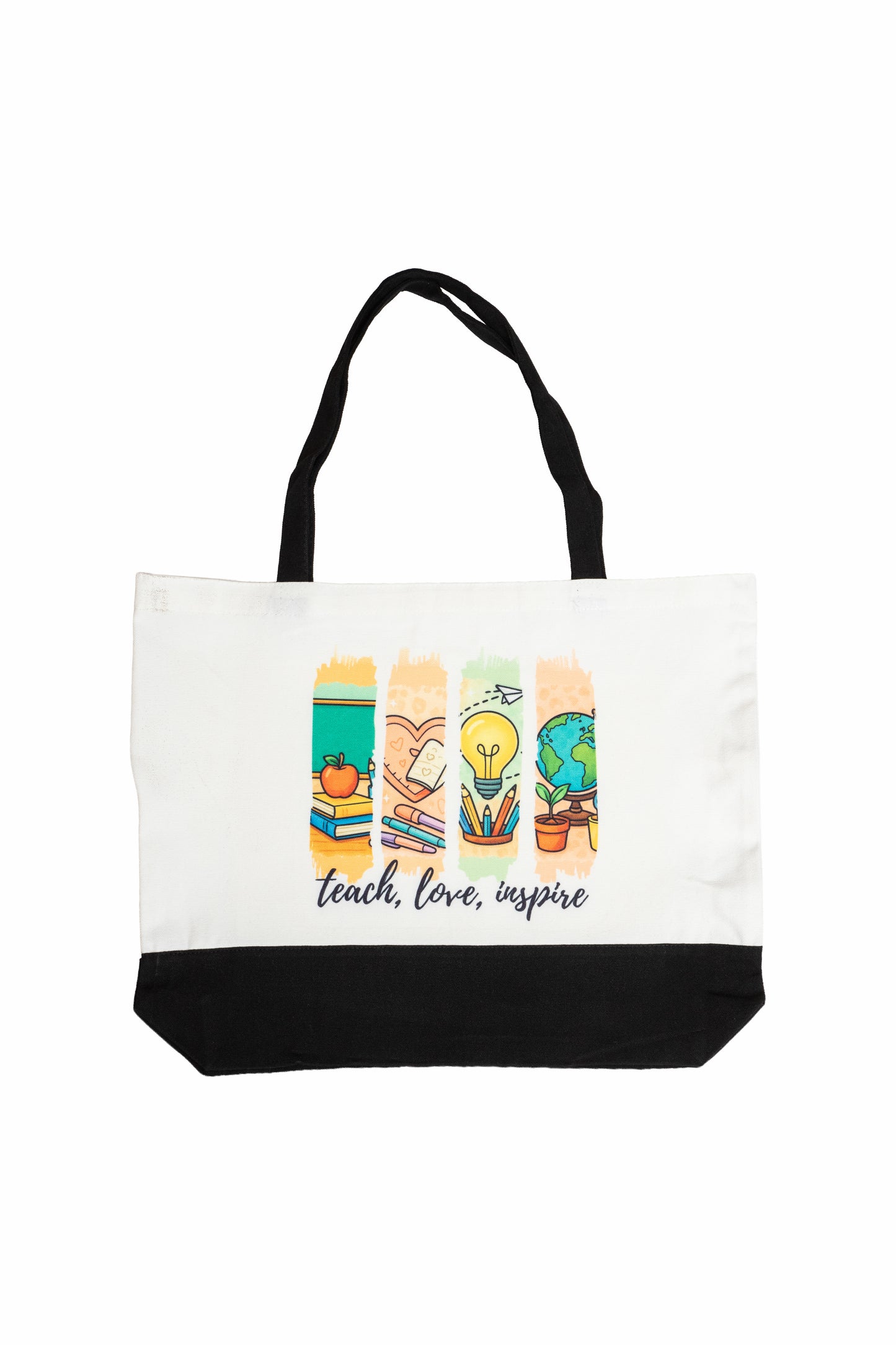 Teach, Love, Inspire” Teacher Tote Bag and Cosmetic Bag Set