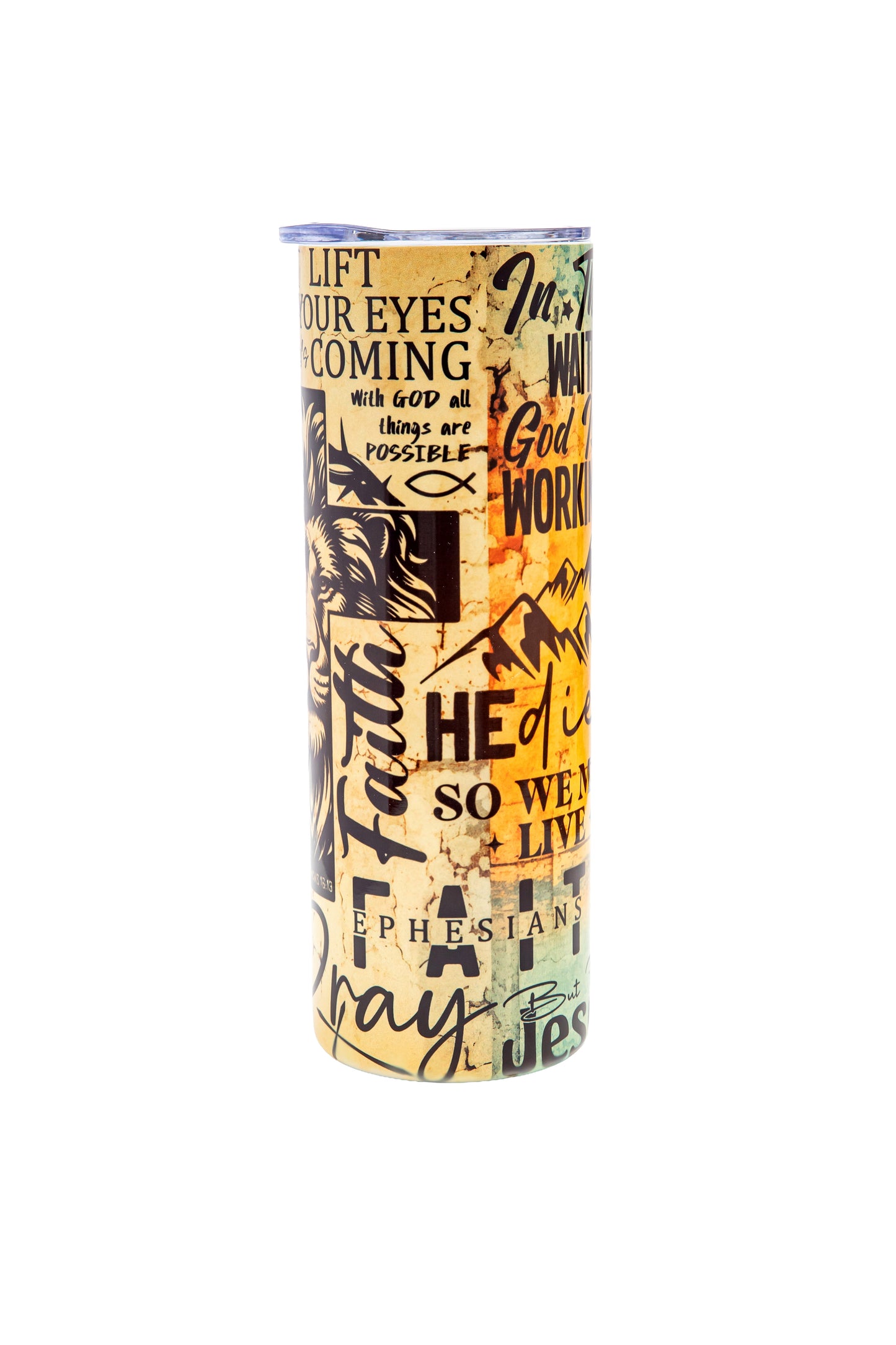 Man of Faith 20 oz Skinny Tumbler – Christian Inspiration, Strength & Purpose ✨