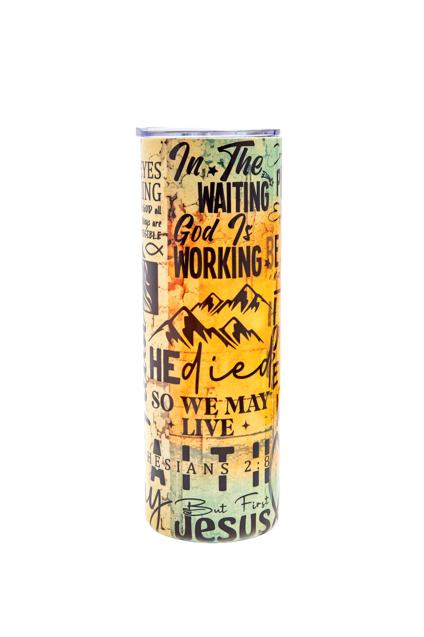 Man of Faith 20 oz Skinny Tumbler – Christian Inspiration, Strength & Purpose ✨