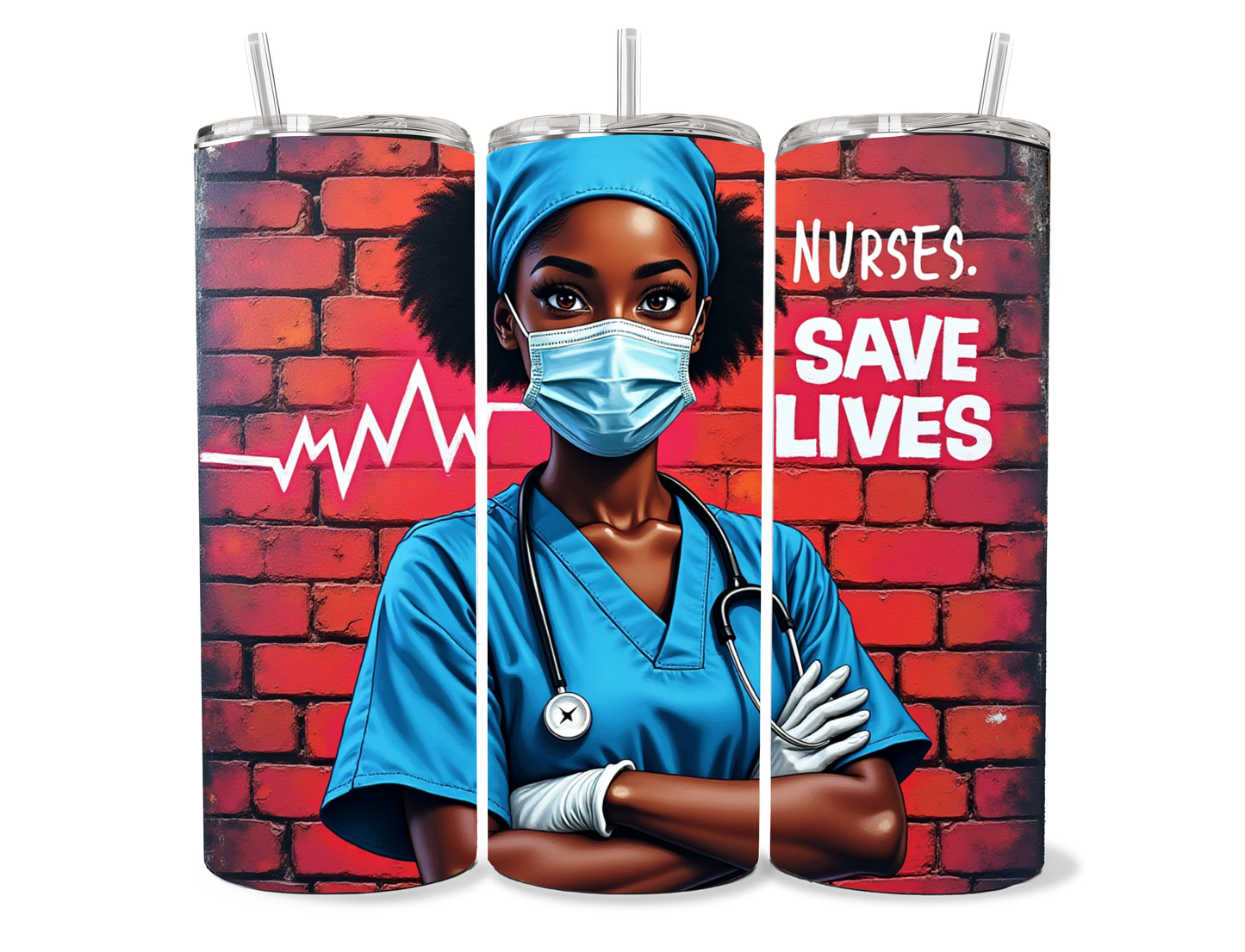 Nurses Saves Lives 20 ounce Skinny Tumbler