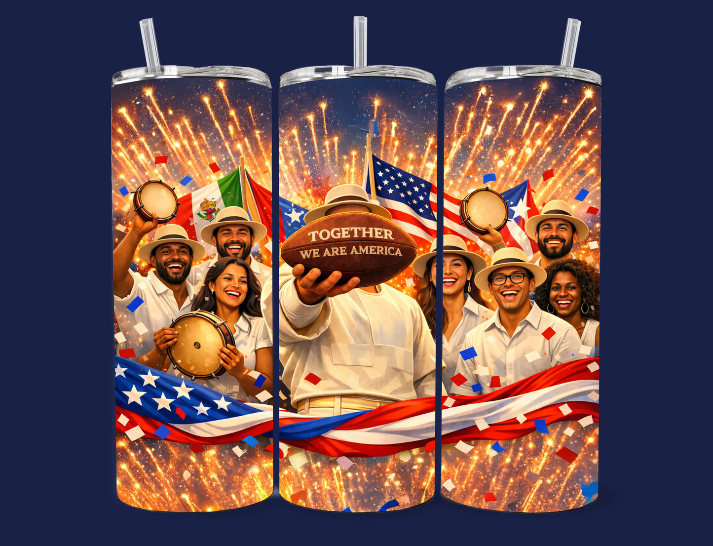 Together We Are America – 20oz Skinny Tumbler 🇺🇸✨