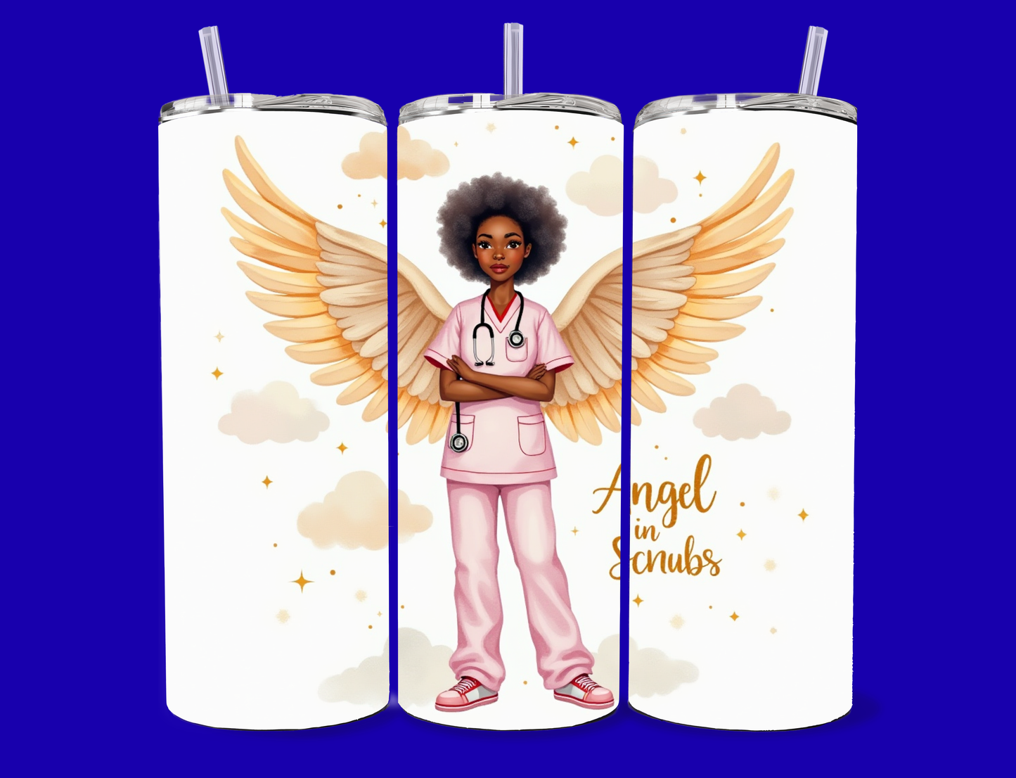 “Angels in Scrubs.”20 ounce Skinny Tumbler