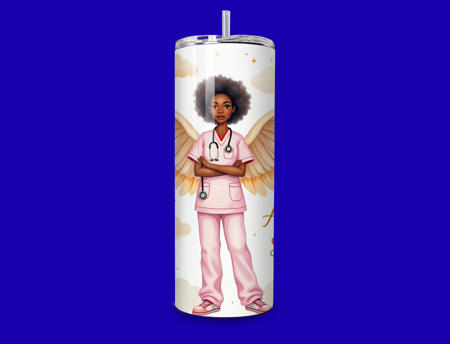 “Angels in Scrubs.”20 ounce Skinny Tumbler