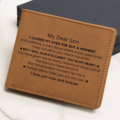 To My Son | Graphic Leather Wallet