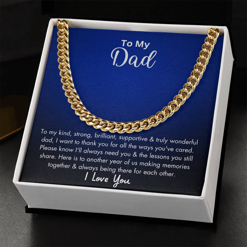 To My Dad | I Love You - Cuban Link Chain