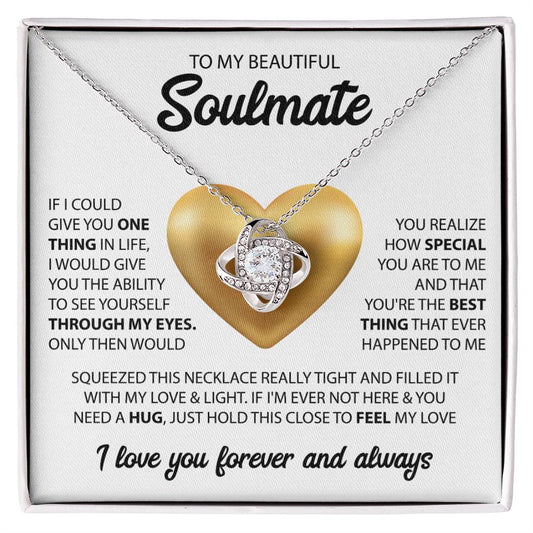 To My Beautiful soulmate | I Love You Forever & Always - Love Knot Necklace