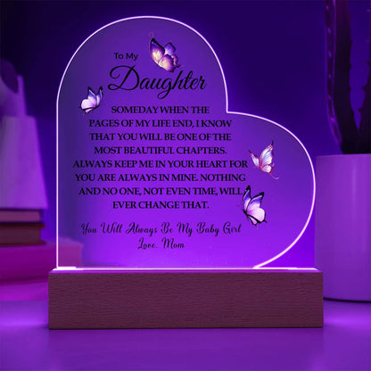 To My Daughter | Printed Heart Acrylic Plaque