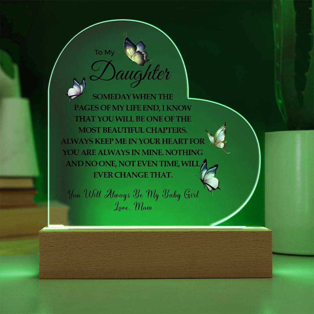 To My Daughter | Printed Heart Acrylic Plaque