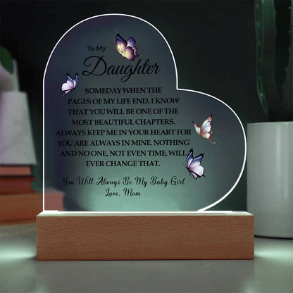 To My Daughter | Printed Heart Acrylic Plaque