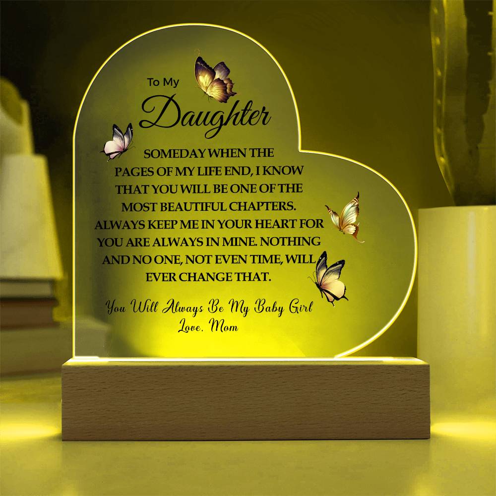 To My Daughter | Printed Heart Acrylic Plaque