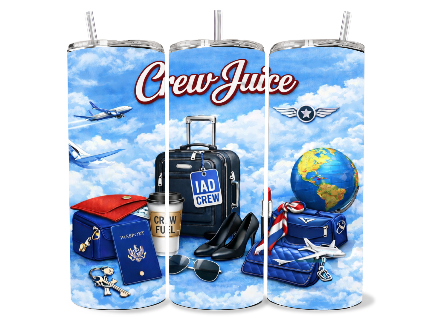 ✈️ Crew Juice Skinny Tumbler – Flight Crew Lifestyle Drinkware