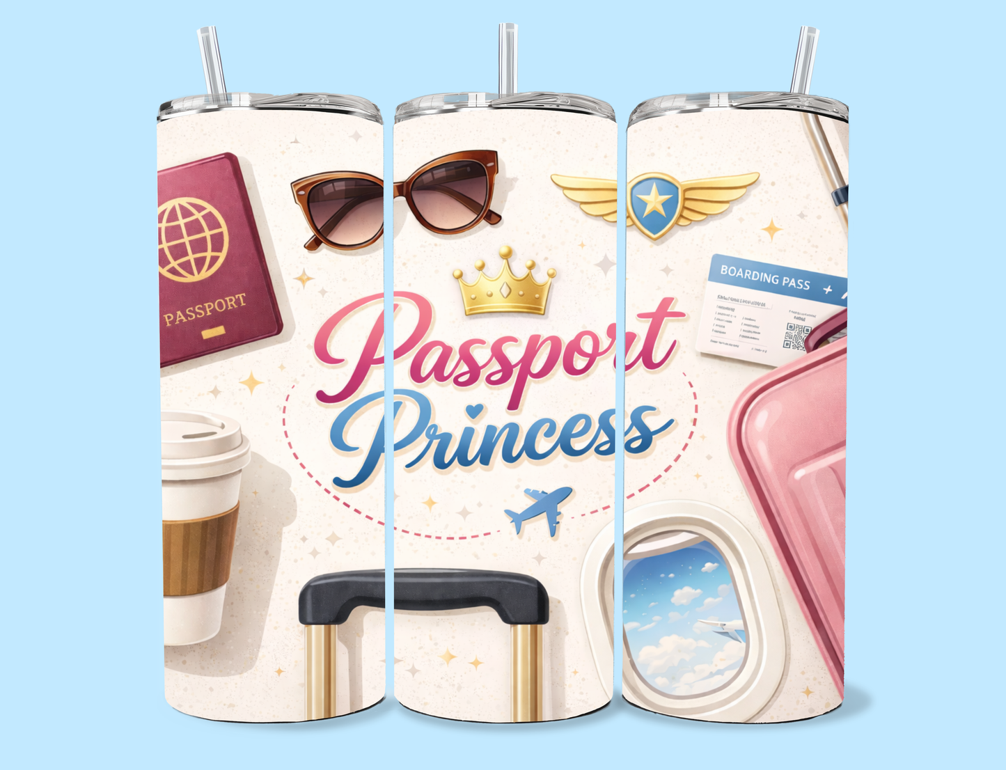 Passport Princess Travel Tumbler 🛫👑