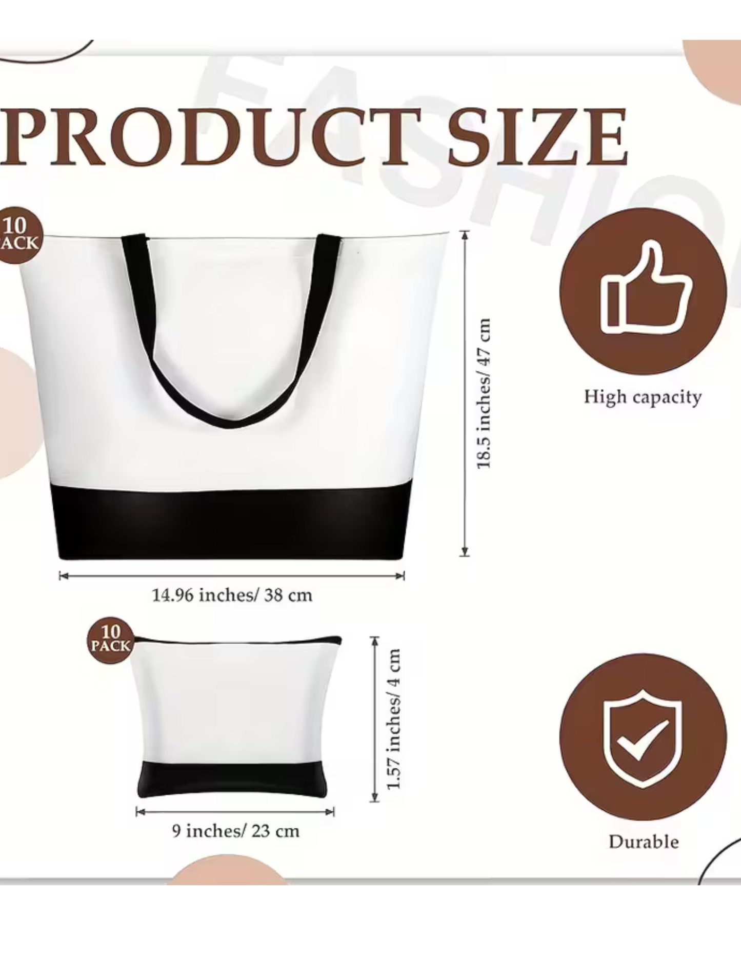 Teach, Love, Inspire” Teacher Tote Bag and Cosmetic Bag Set